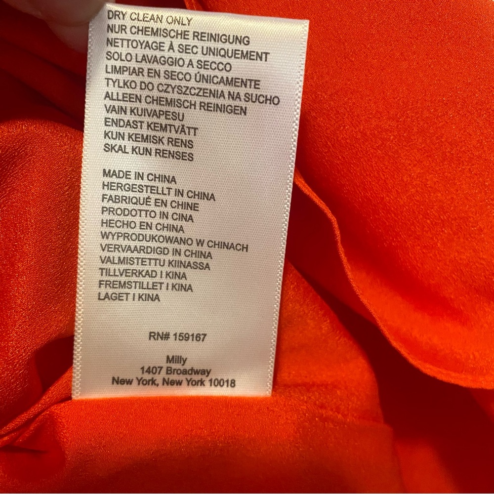 MILLY Reina Parrot Tulip Dress – Coral Multi / Red & Pink Floral Print - Picture 9 of 11